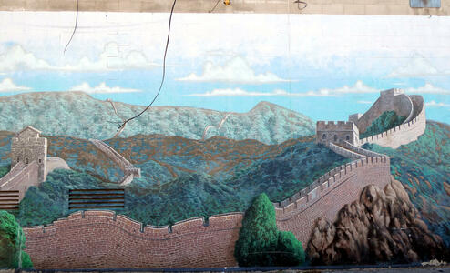 wall painting of great wall of china
