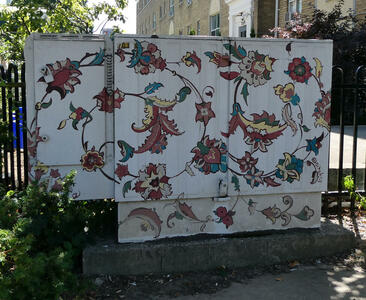 utility box flower painted