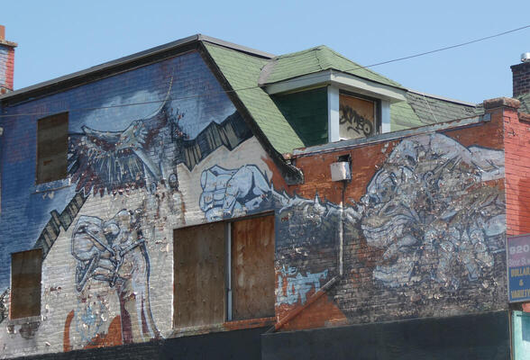 wall painting on second floor of building