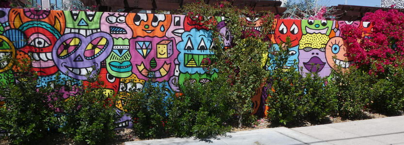 whimsical colored cartoonish faces