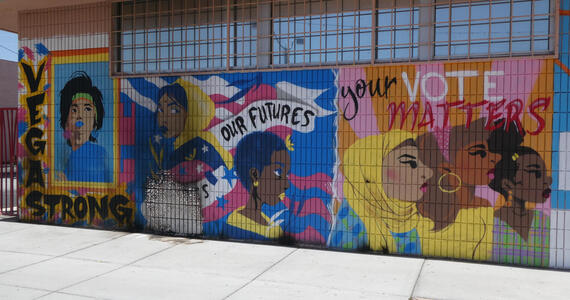 Women in hijab and scarfs; text: Your Vote Matters