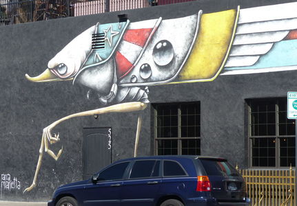 Insect/eagle hybrid wall painting