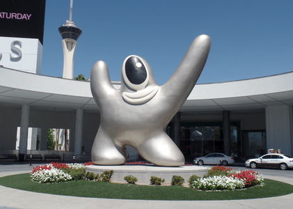Silver statue of an abstract creature