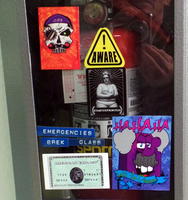 Stickers on fire extinguisher case