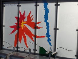 Art on bus stop on Boulder Highway