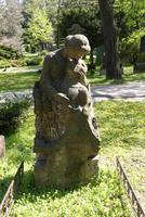 Gravestone shaped like Pieta